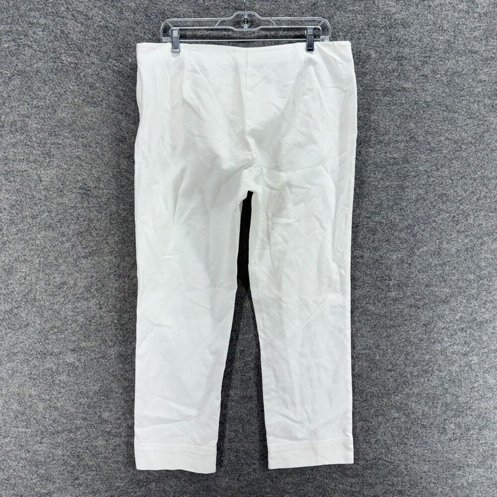 Charter Club Pants Women 12 White Chino High Rise Flat Front Zipper Cotton - Picture 2 of 7